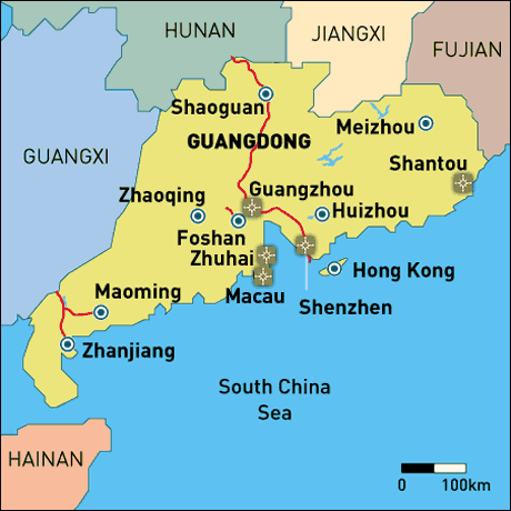 Guangdong China Map, products made in China, sources, suppliers ...